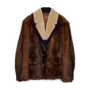 Prada Brown Coats - Faux Fur Coats Women